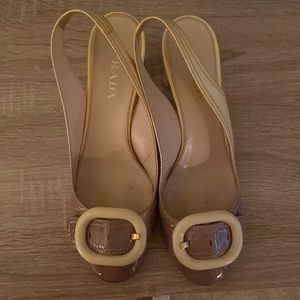 Prada chunky heels with buckle